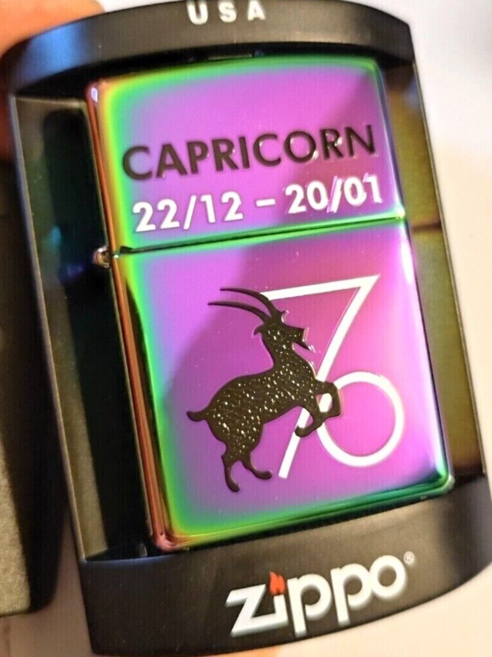 2008 Astrology Capricorn Spectrum Finish Zippo Lighter